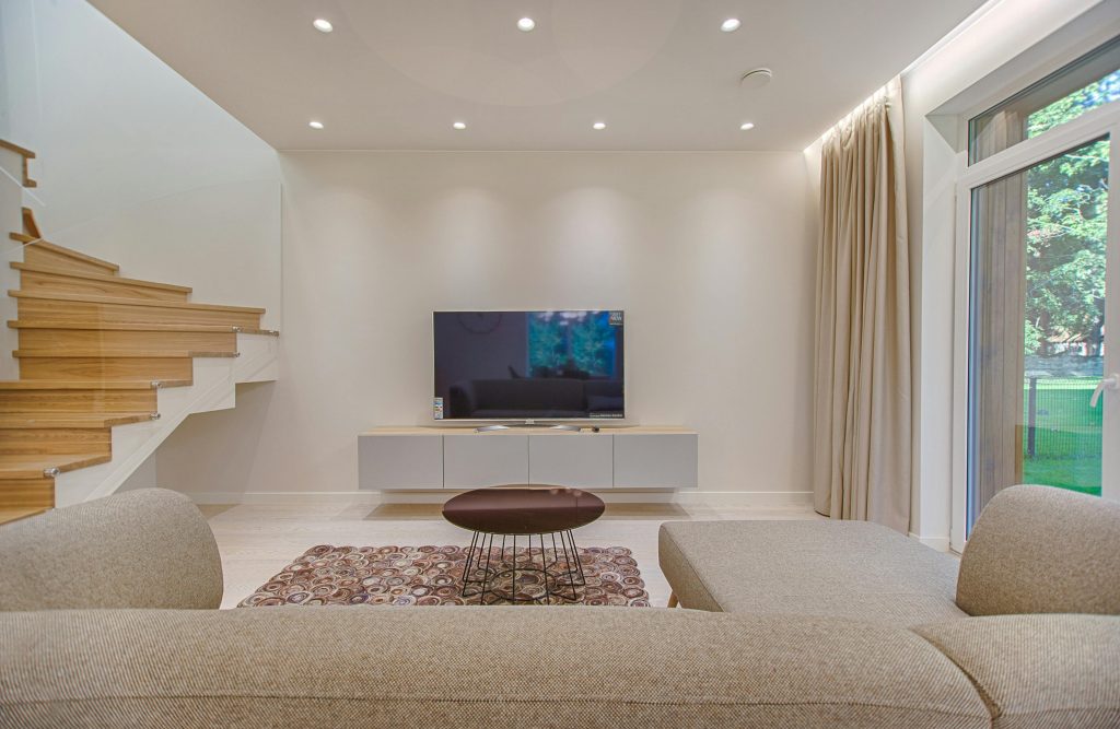 High-quality home interior with stainless steel elements.