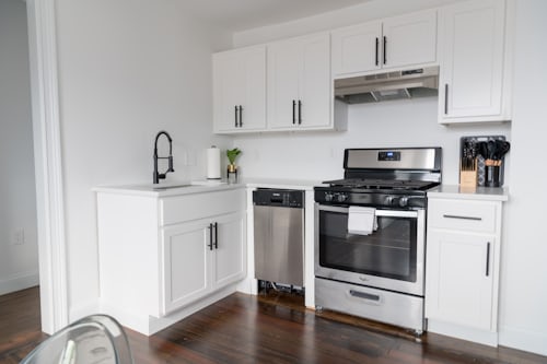 Modern stainless steel modular kitchen with sleek design