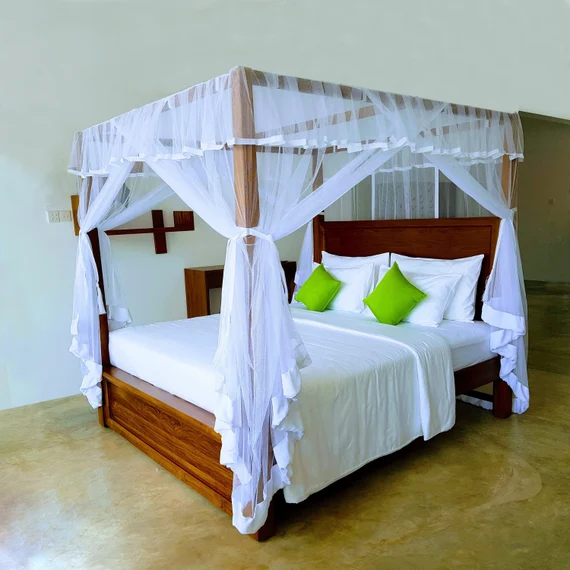 Bed with Mosquito Net Canopy - Protect your family from mosquitoes with Bethliving's innovative scheme.