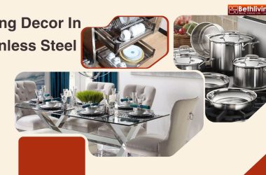Bethliving Stylish Dining Room Setting with Stainless Steel Plates