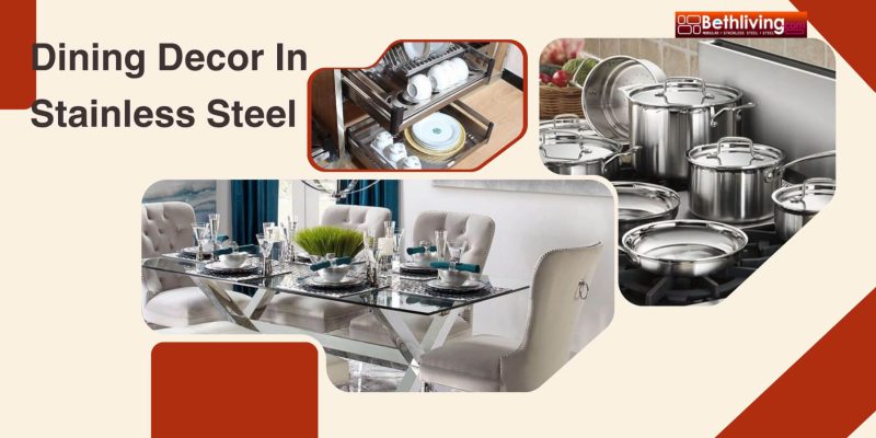 Bethliving Stylish Dining Room Setting with Stainless Steel Plates