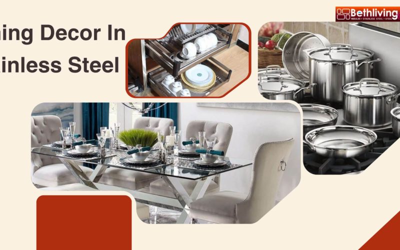 Bethliving Stylish Dining Room Setting with Stainless Steel Plates