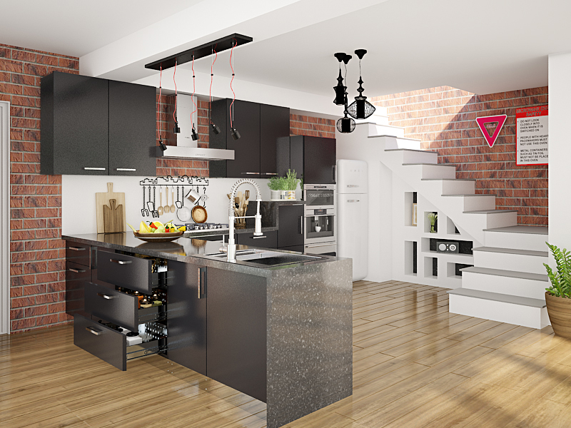 Modern Kitchen Design with Stainless Steel Finishes