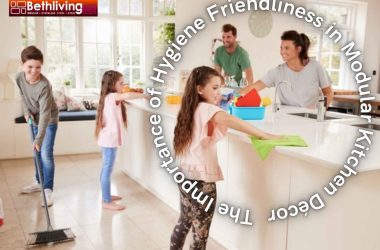 Bethliving modular kitchen with stainless steel surfaces ensuring hygiene.