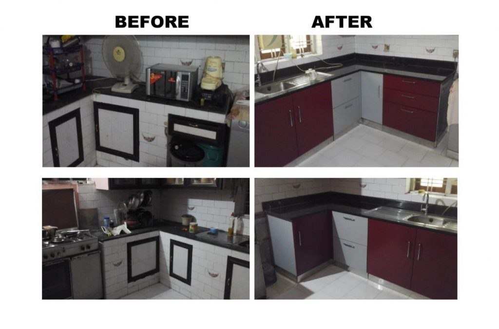 Kitchen remodel before and after comparison Upgrade with Built-in appliances - Bethliving