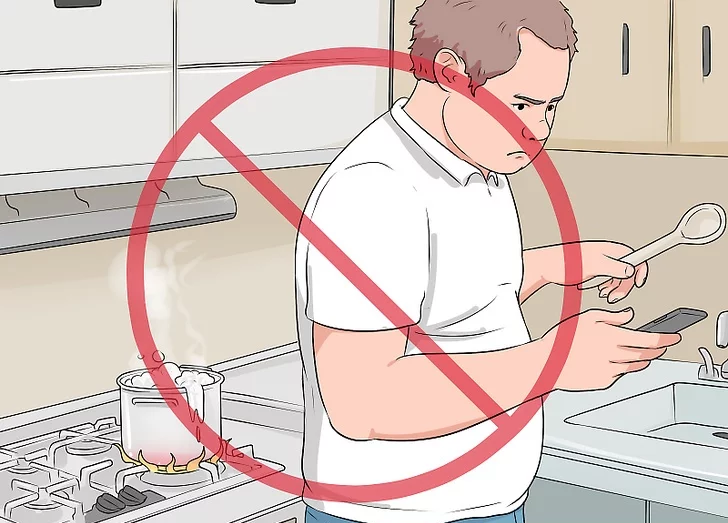 Do not leave cooking food