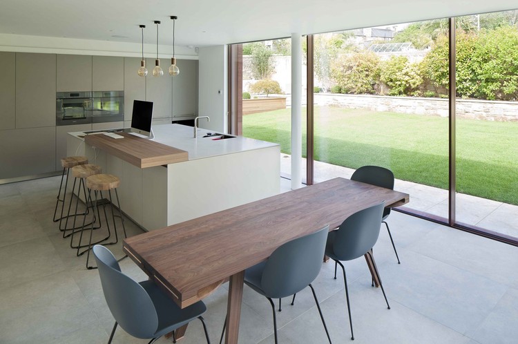 Kitchen with a multipurpose island.