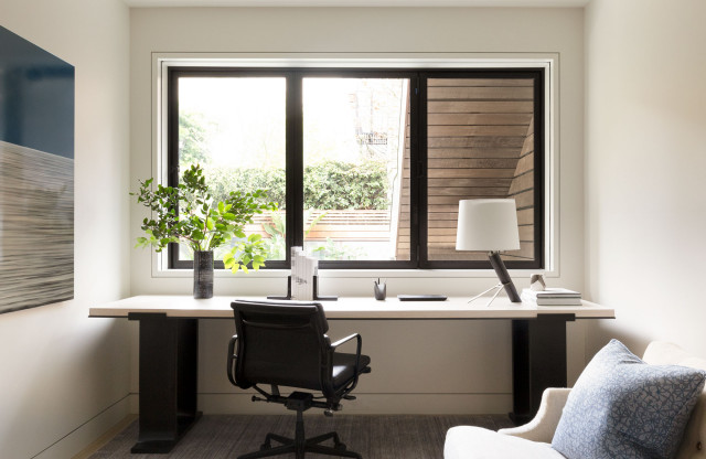 Home office with natural light.